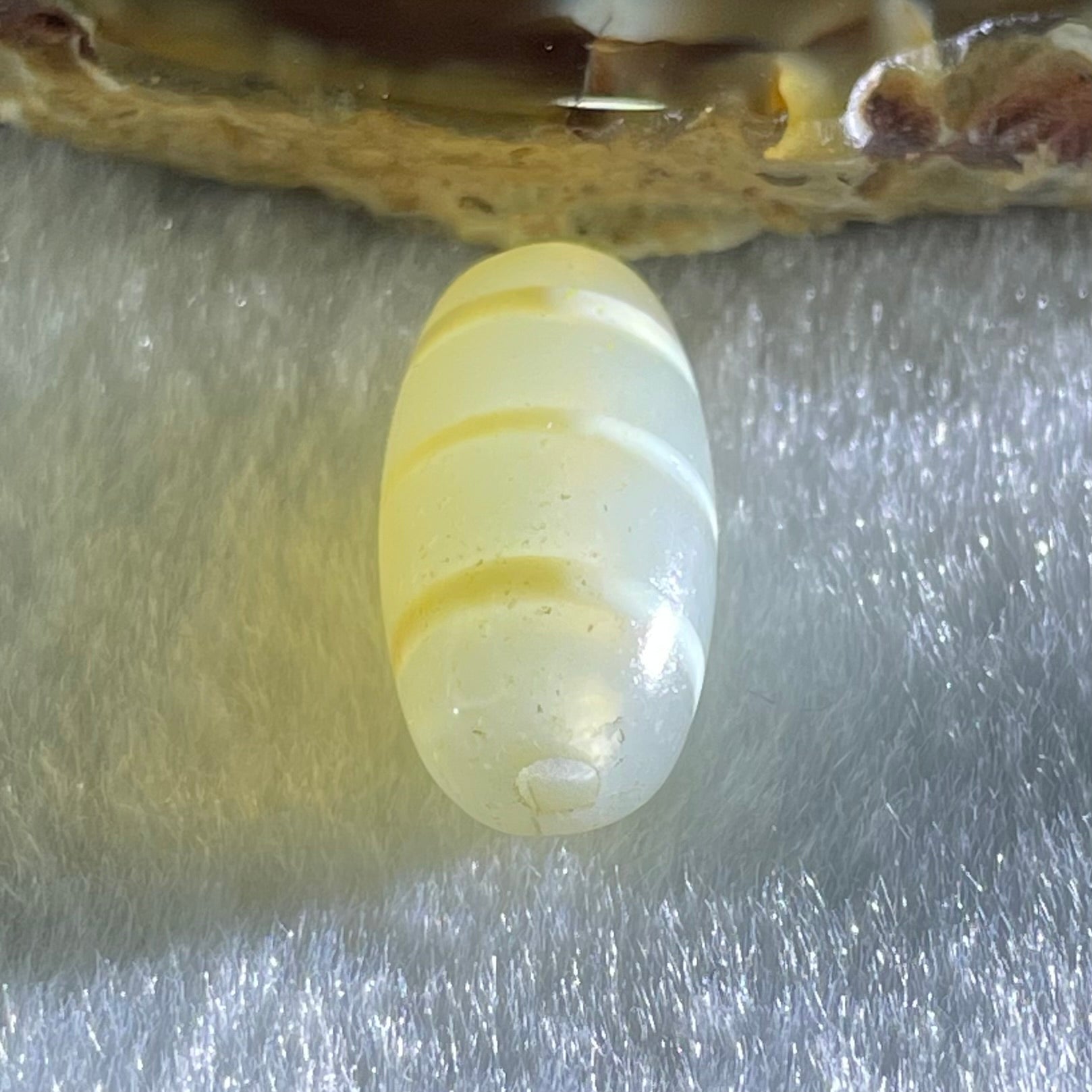 Natural Powerful Tibetan Old Oily Agate 3-Lines Dzi Bead Heavenly Master (Tian Zhu) 三行天诛 3.05g 20.3 by 10.2mm - Huangs Jadeite and Jewelry Pte Ltd