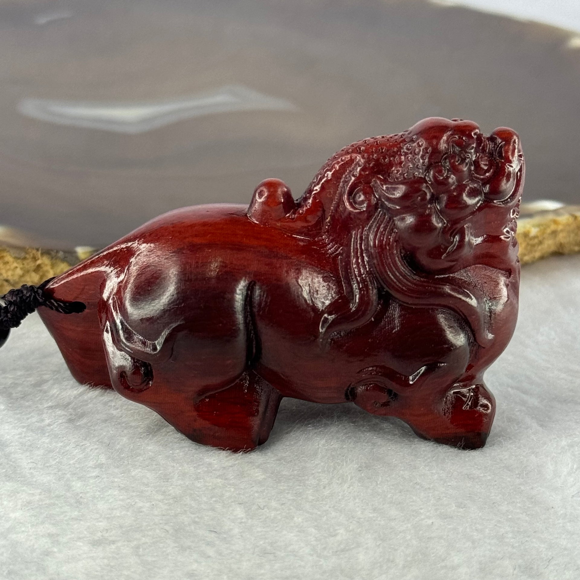 Natural African Rosewood Pixiu Handplay 天然非洲紫檀貔貅手把件 47.35g 35.6 by 28.2 by 43.4mm - Huangs Jadeite and Jewelry Pte Ltd