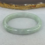 Type A Light Green Lavender Jadeite Oval Bangle 27.97g Internal Diameter 52.08mm 9.6 by 6.1mm (Very Slight External Rough) - Huangs Jadeite and Jewelry Pte Ltd
