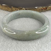 Type A Light Blueish Green Lavender with Red and Yellow Spots Jadeite Bangle 66.35g Internal Diameter 58.5mm 13.6 by 9.1mm (External and Internal Lines) - Huangs Jadeite and Jewelry Pte Ltd