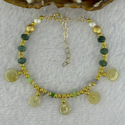 Type A Yellowish Green Donuts 9.6 by 2.6mm 5pcs, Blueish Green, Green and Lavender Jadeite Bracelet 7.26g - Huangs Jadeite and Jewelry Pte Ltd