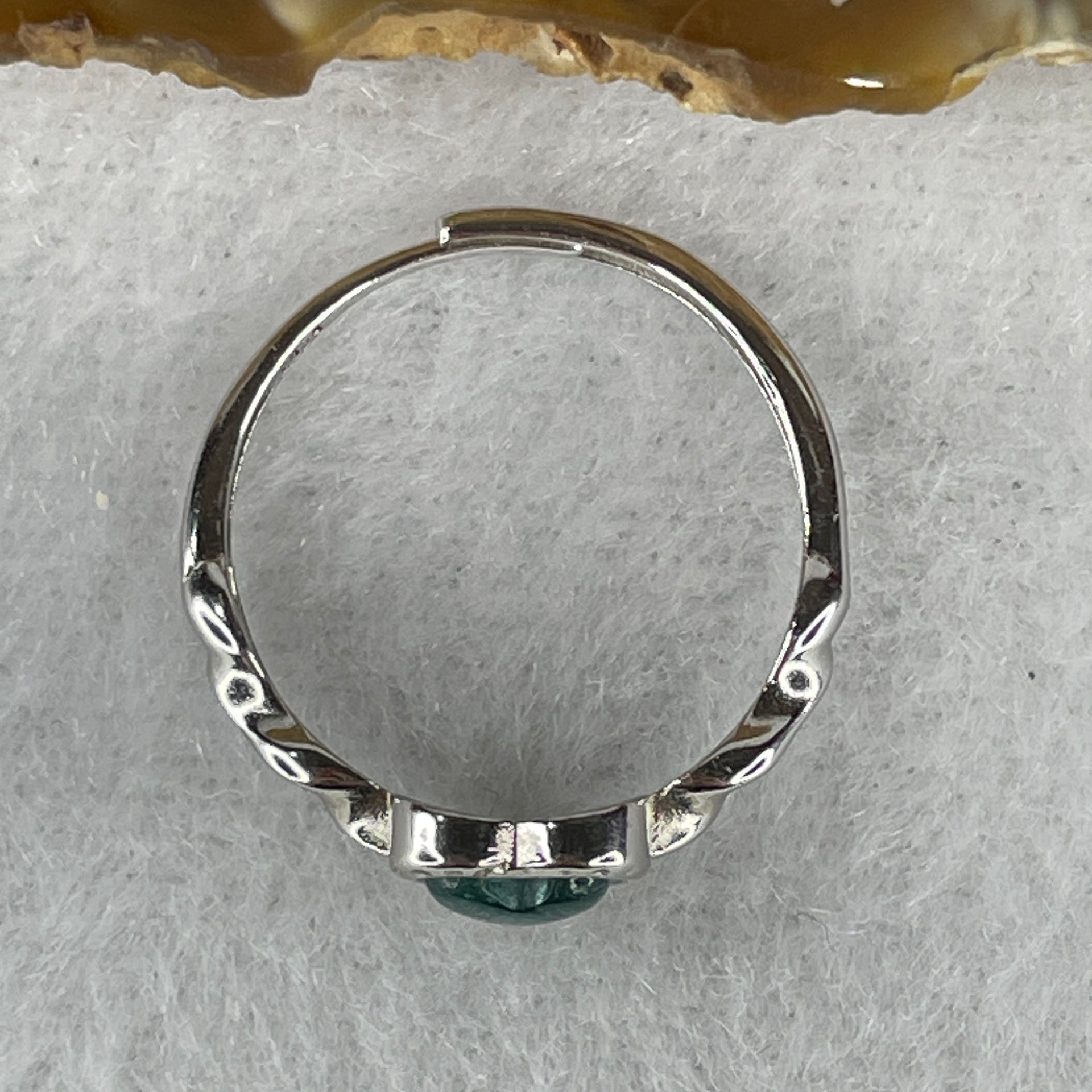 Natural-Blueish-Green-Tourmaline-Heart-Shape-in-S925-Sliver-Ring-1.60g-5.2-by-5.5-by-2.0mm-(Adjustable-Size)