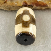 Natural Powerful Tibetan Old Oily Agate 3 Eyes Dzi Bead Heavenly Master (Tian Zhu) 三眼天诛 3.66g 18.7 by 10.7mm - Huangs Jadeite and Jewelry Pte Ltd