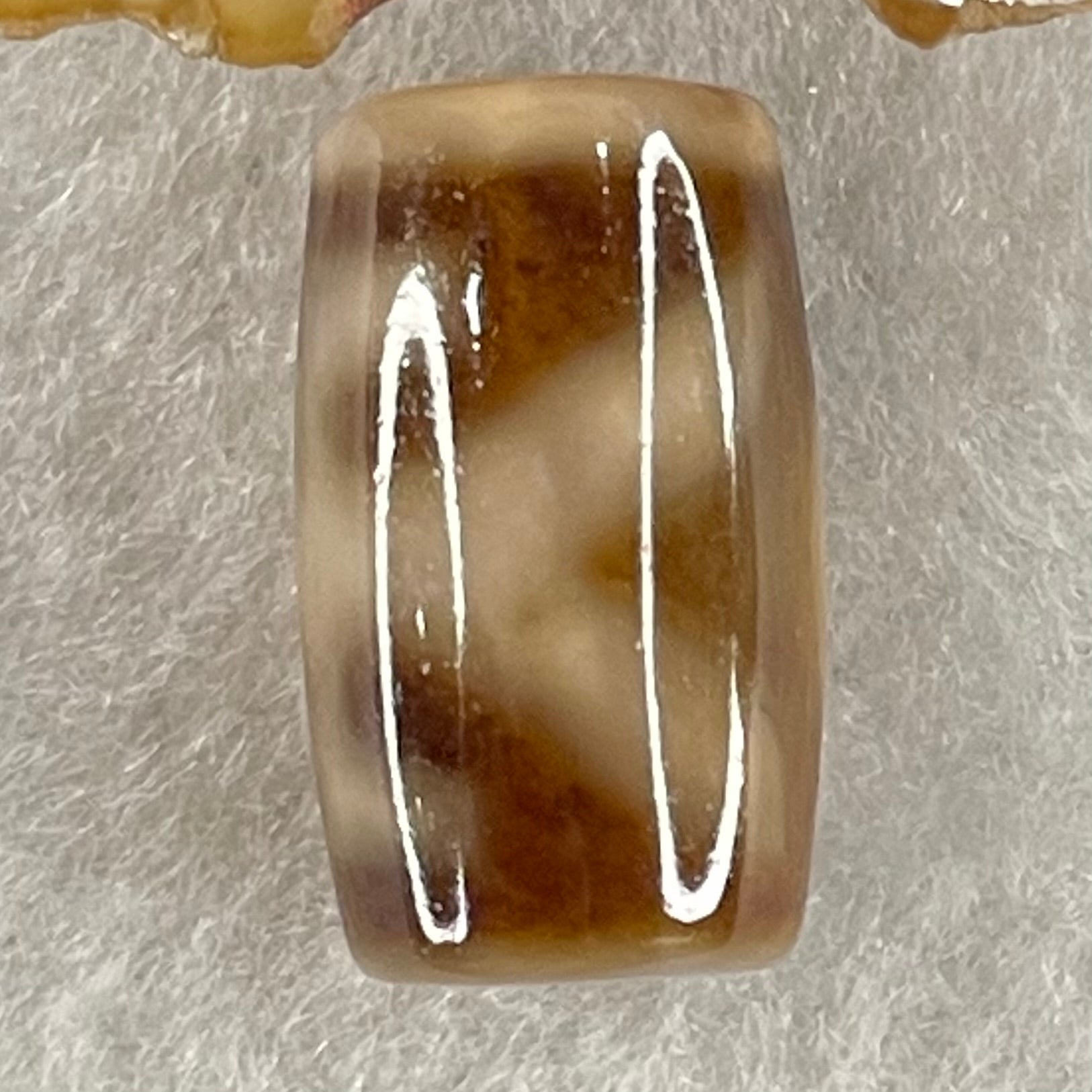 Natural Powerful Tibetan Old Oily Agate Patina Guiren Tairen Human Dzi Bead Totem Amulet Heavenly Master (Tian Zhu) 贵人天诛 4.72g 19.5 by 11.5mm - Huangs Jadeite and Jewelry Pte Ltd