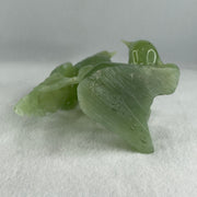 Natural Green Serpentine Phoenix with Bird with Wooden Stand Display 678.9g L155.0 by B105.0 by H226.0 mm - Huangs Jadeite and Jewelry Pte Ltd