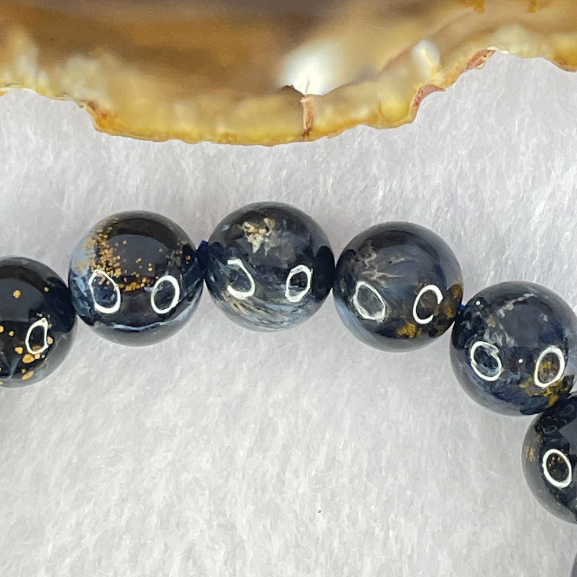 Good Grade Natural Petersite Beads Bracelet 31.03g 17cm 10.8mm 19 Beads - Huangs Jadeite and Jewelry Pte Ltd