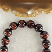 Natural Red Tiger's Eye Quartz Beads Bracelet 29.00g 16cm 10.4mm 19 Beads - Huangs Jadeite and Jewelry Pte Ltd