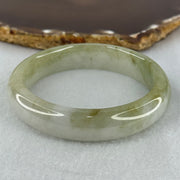 Type A Green Patches with Faint Pinkish Lavender Jadeite Bangle Internal Diameter 56.6mm 59.85g 14.1 by 8.4mm (External Lines) - Huangs Jadeite and Jewelry Pte Ltd