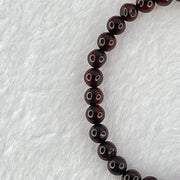 Natural Dark Blood Red Amber Beads Bracelet 天然血珀手链  3.95g 15cm 5.4mm 31 Beads - Huangs Jadeite and Jewelry Pte Ltd
