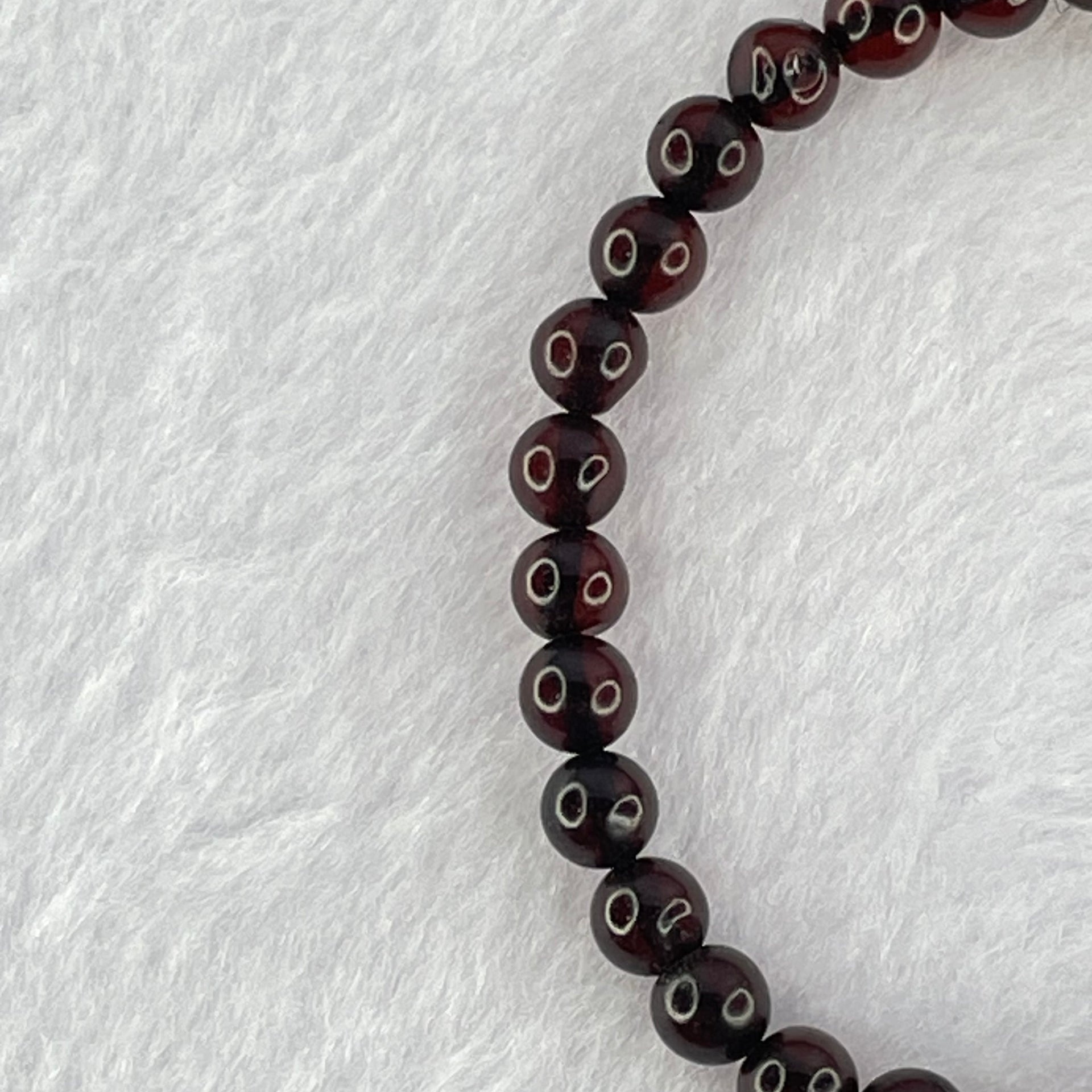 Natural Dark Blood Red Amber Beads Bracelet 天然血珀手链  3.95g 15cm 5.4mm 31 Beads - Huangs Jadeite and Jewelry Pte Ltd