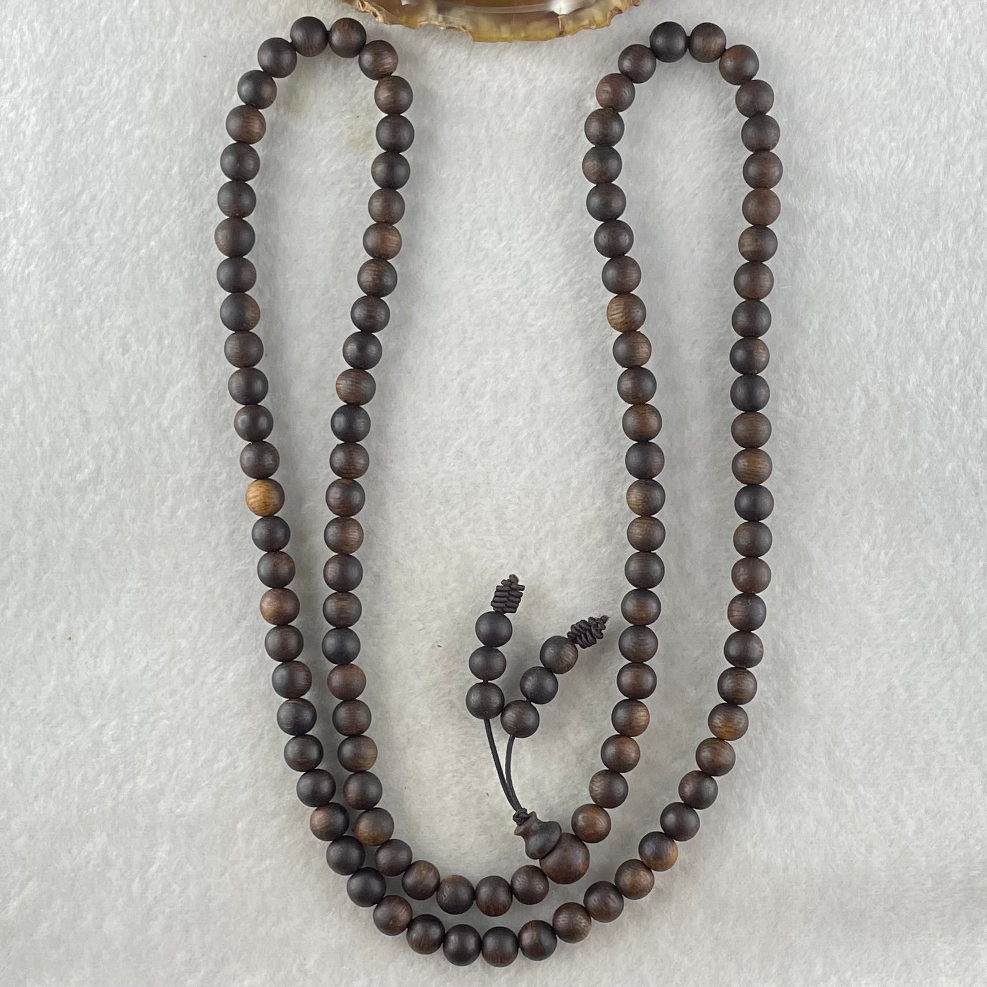 Natural Vietnam Agarwood Beads Necklace 21.14g 68cm 6.9mm 108 Beads - Huangs Jadeite and Jewelry Pte Ltd