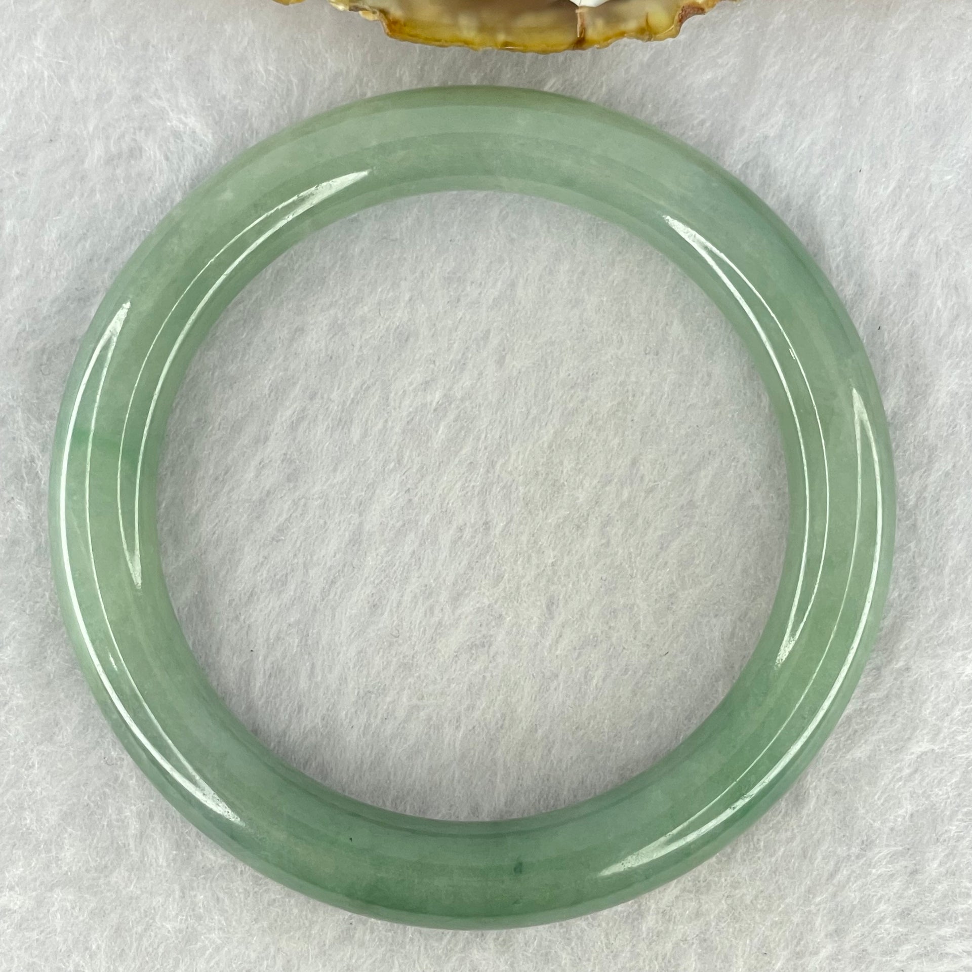 Type A Blueish Green Jadeite Bangle Internal Diameter 53.9mm 43.94g 9.3 by 9.3mm (Internal Lines) - Huangs Jadeite and Jewelry Pte Ltd