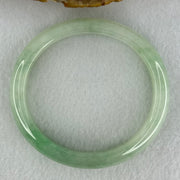Type A Semi Icy Bright Green Jadeite Oval Bangle Internal Diameter 54.4mm 40.37g 11.3 by 8.4mm (Slight Internal Lines) - Huangs Jadeite and Jewelry Pte Ltd