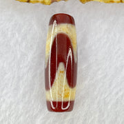 Natural Powerful Tibetan Old Oily Red Yellowish White Agate Tiger Tooth Daluo Dzi Bead Heavenly Master (Tian Zhu) 虎牙天珠 10.43g 38.4 by 13.0mm - Huangs Jadeite and Jewelry Pte Ltd