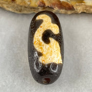 Natural Powerful Tibetan Old Oily Agate Green Tara Dzi Bead Heavenly Master (Tian Zhu) 绿度母天珠 6.23g 28.2 by 12.1mm - Huangs Jadeite and Jewelry Pte Ltd