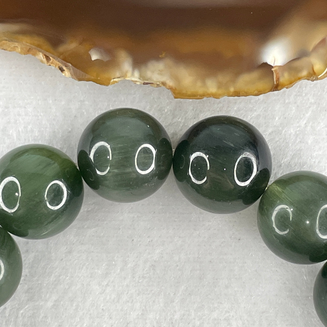 Good Grade Natural Green Rutilated Quartz Beads Bracelet 59.84g 17cm 14.8mm 15 Beads