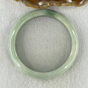 Natural Type A Light Green with Blueish Green Piao Hua Flora Jadeite Bangle 64.13g Inner Diameter 61.8mm 14.2 by 8.4mm (Very Slight Internal Lines) - Huangs Jadeite and Jewelry Pte Ltd