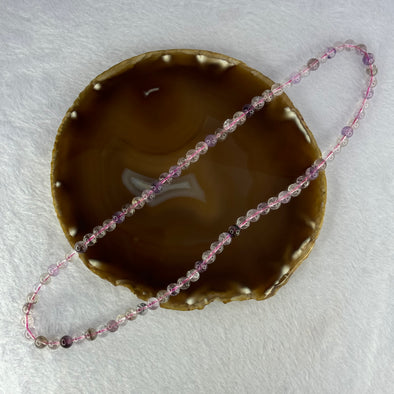 Average Grade Natural Super 7 Crystal Beads Necklace 天然超级七水晶珠项链 39.44g 56cm 7.4mm 80 Beads
