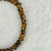 Natural Dark Brownish Yellow Medicine Amber Beads Bracelet 天然抚顺药珀手链 4.37g 15.5cm 6.9mm 41 Beads - Huangs Jadeite and Jewelry Pte Ltd