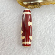 Natural Powerful Tibetan Old Oily Red and Yellowish White Agate Guan Yin Dzi Bead Heavenly Master (Tian Zhu) 观音天诛 8.24g 39.4 by 11.6mm - Huangs Jadeite and Jewelry Pte Ltd