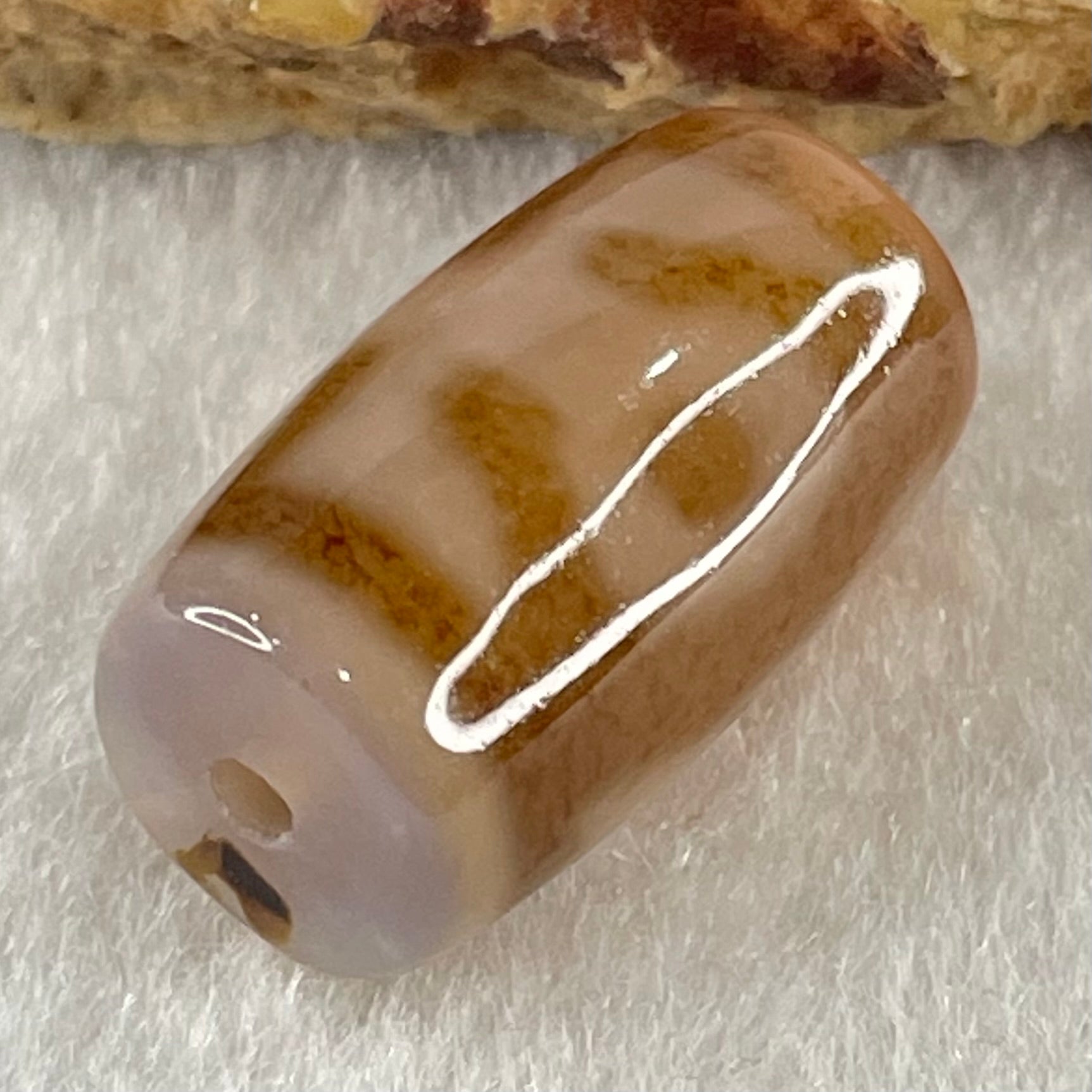 Natural Powerful Tibetan Old Oily Agate Patina Guiren Tairen Human Dzi Bead Totem Amulet Heavenly Master (Tian Zhu) 贵人天诛 4.82g 20.0 by 11.8mm - Huangs Jadeite and Jewelry Pte Ltd