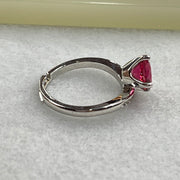 Red Cubic Zirornia in Sliver Ring (Adjustable Size) 2.84g 7.7 by 3.8mm - Huangs Jadeite and Jewelry Pte Ltd