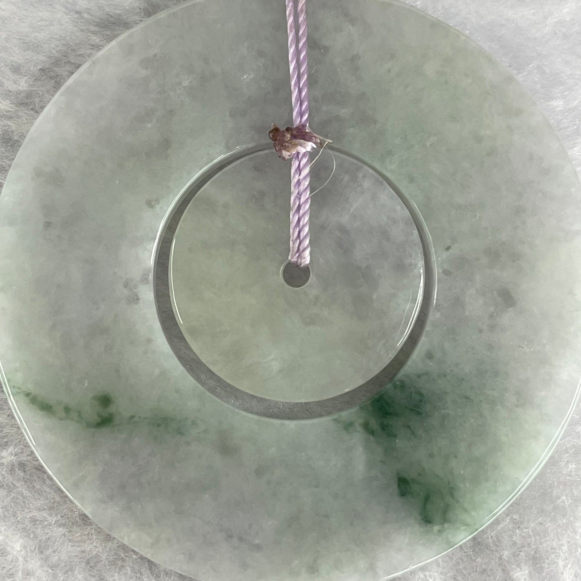 Type A Lavender Green Yellow Jadeite Double Ping An Kou Donut 29.08g 54.1 by 3.5mm - Huangs Jadeite and Jewelry Pte Ltd