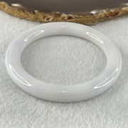 Type A White to Faint Lavender Jadeite Bangle 47.97 Internal Diameter 55.6mm 9.3 by 9.8mm (Close to Perfect) - Huangs Jadeite and Jewelry Pte Ltd