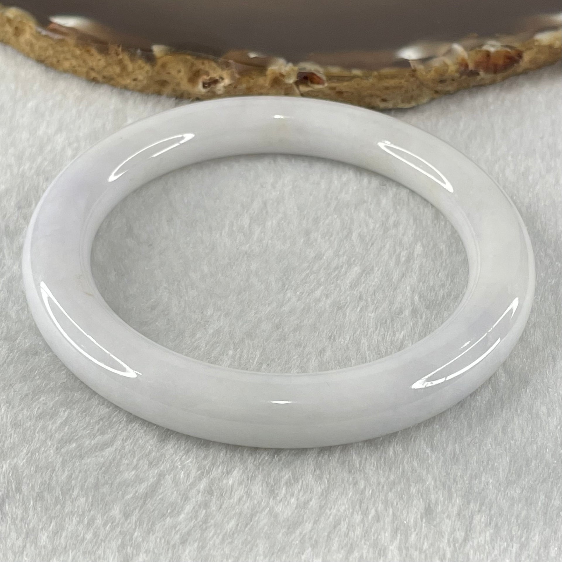 Type A White to Faint Lavender Jadeite Bangle 47.97 Internal Diameter 55.6mm 9.3 by 9.8mm (Close to Perfect) - Huangs Jadeite and Jewelry Pte Ltd