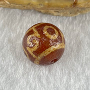 Natural Powerful Tibetan Old Oily Agate 3 Eyed Dharma Vajra Dzi Bead Heavenly Master (Tian Zhu) 三眼金刚杵天珠 1.33g 9.7 by 10.0mm - Huangs Jadeite and Jewelry Pte Ltd