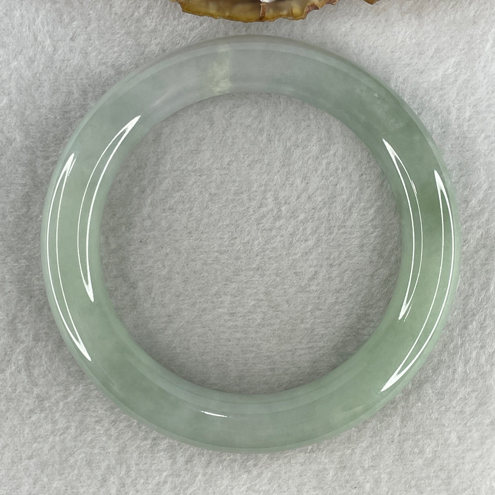 Type A Natural Jelly Light Green with Faint Lavender Jadeite Bangle 74.36g Inner Diameter 59.2mm 11.3 by 11.9mm (Close to Perfect) - Huangs Jadeite and Jewelry Pte Ltd
