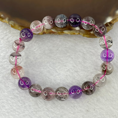 Above Average Grade Natural Super 7 Crystal Beads Bracelet 天然超级七水晶珠手链 25.78g 16.5cm 10.0mm 20 Beads - Huangs Jadeite and Jewelry Pte Ltd