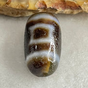 Natural Powerful Tibetan Old Oily Agate Sky Door Serenity 1 Eye Dzi Bead Heavenly Master (Tian Zhu) 一眼天诛 3.43g 18.8 by 10.6mm - Huangs Jadeite and Jewelry Pte Ltd