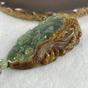 Grand Master Type A Light Green with Yellow Patches Jadeite Dragon Double Side Pendant 100.73g 35.0 by 43.3 by 20.9mm - Huangs Jadeite and Jewelry Pte Ltd