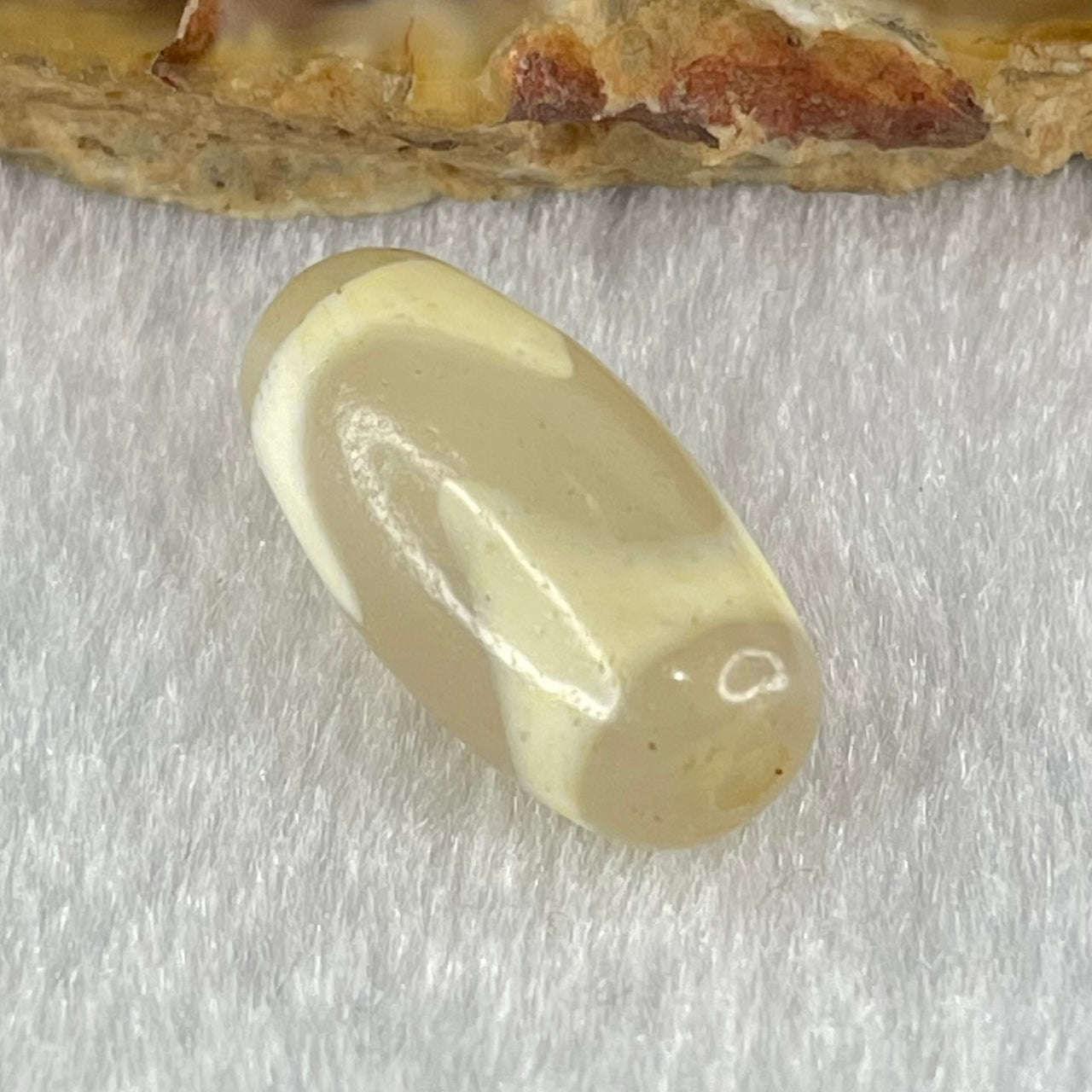 Natural Powerful Tibetan Old Oily Agate Tiger Tooth Daluo Dzi Bead Heavenly Master (Tian Zhu) 虎呀天诛 2.60g 19.5 by 9.7mm - Huangs Jadeite and Jewelry Pte Ltd