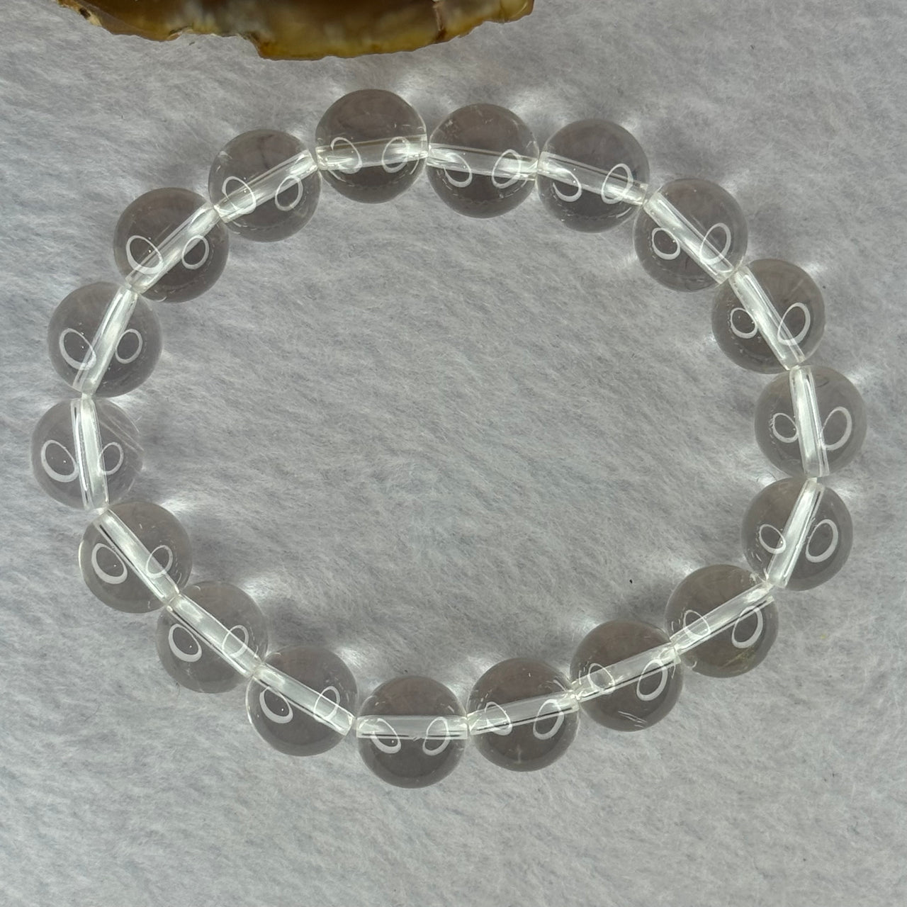 Natural Clear Quartz Bracelet 天然白水晶手链 28.91g 16cm 10.6mm 18 Beads - Huangs Jadeite and Jewelry Pte Ltd