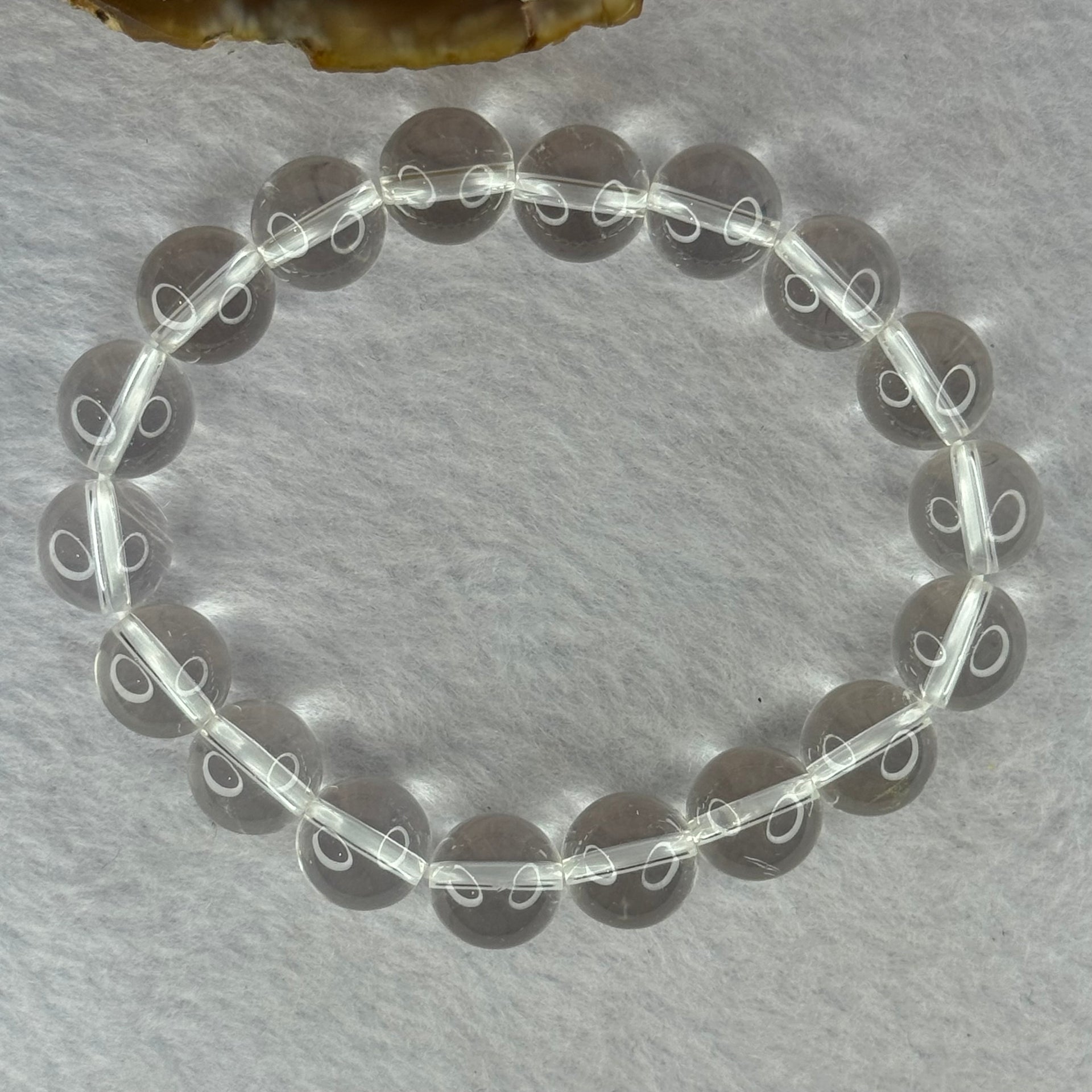 Natural Clear Quartz Bracelet 天然白水晶手链 28.91g 16cm 10.6mm 18 Beads - Huangs Jadeite and Jewelry Pte Ltd