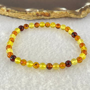 Natural Mixed Color Amber Beads Bracelet 2.53g 16cm 5.2mm 38 Beads - Huangs Jadeite and Jewelry Pte Ltd