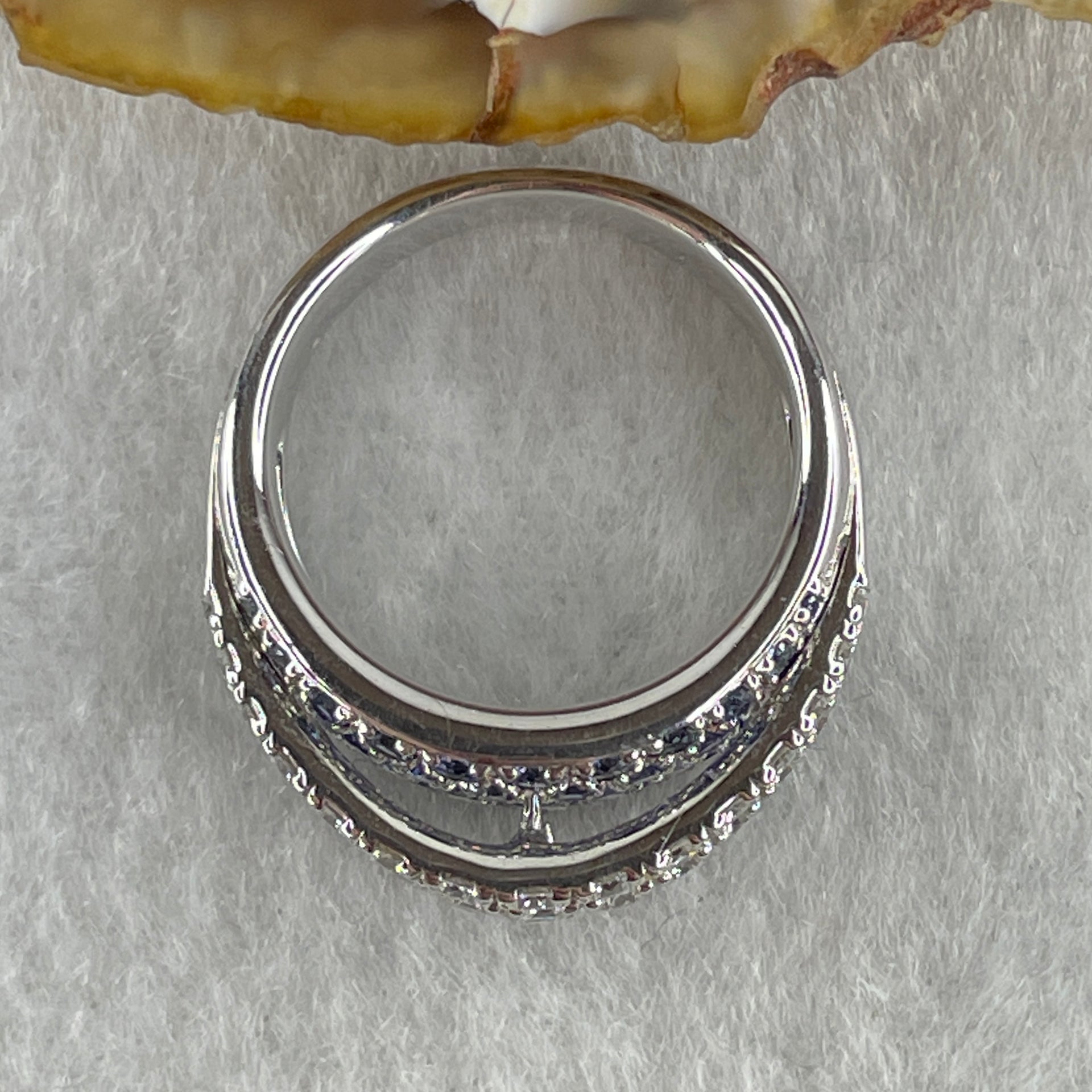 High Grade Natural Pastel Blue Sapphire 1.28ct Natural Diamonds 0.78ct 18K 750 White Gold Ring Total 11.53g US6.75 HK14.5 EUR53 Inner Diameter 17mm - Huangs Jadeite and Jewelry Pte Ltd