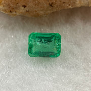 Natural Colombia Vivid Green Emerald (Beryl) Cut-Cornered Square Step cut 0.42ct 5.0 by 4.9 by 2.9mm - Huangs Jadeite and Jewelry Pte Ltd