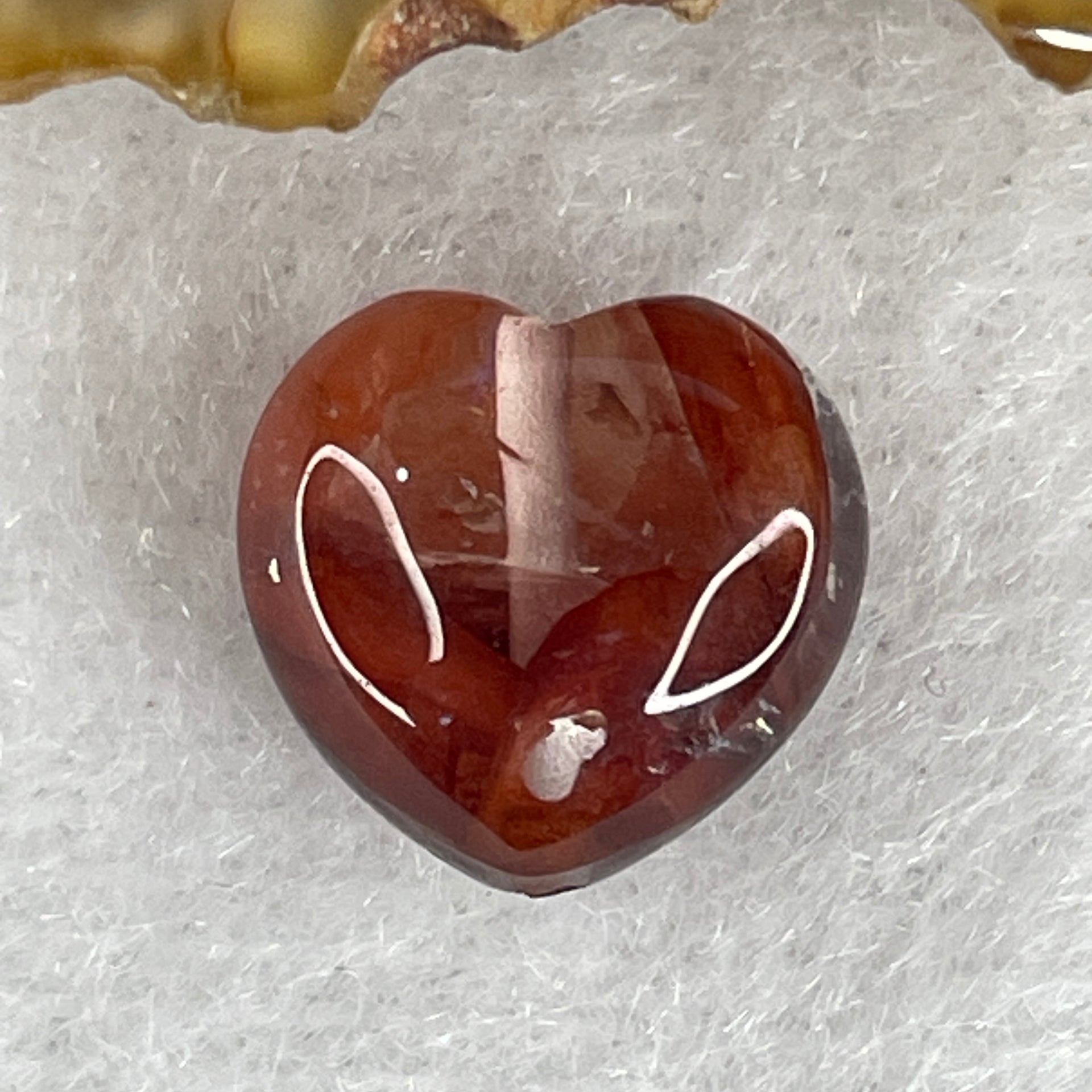 Natural Ferruginous Quartz Heart Shape Charm 1.53g 11.4 by 12.9 by 7.3mm - Huangs Jadeite and Jewelry Pte Ltd