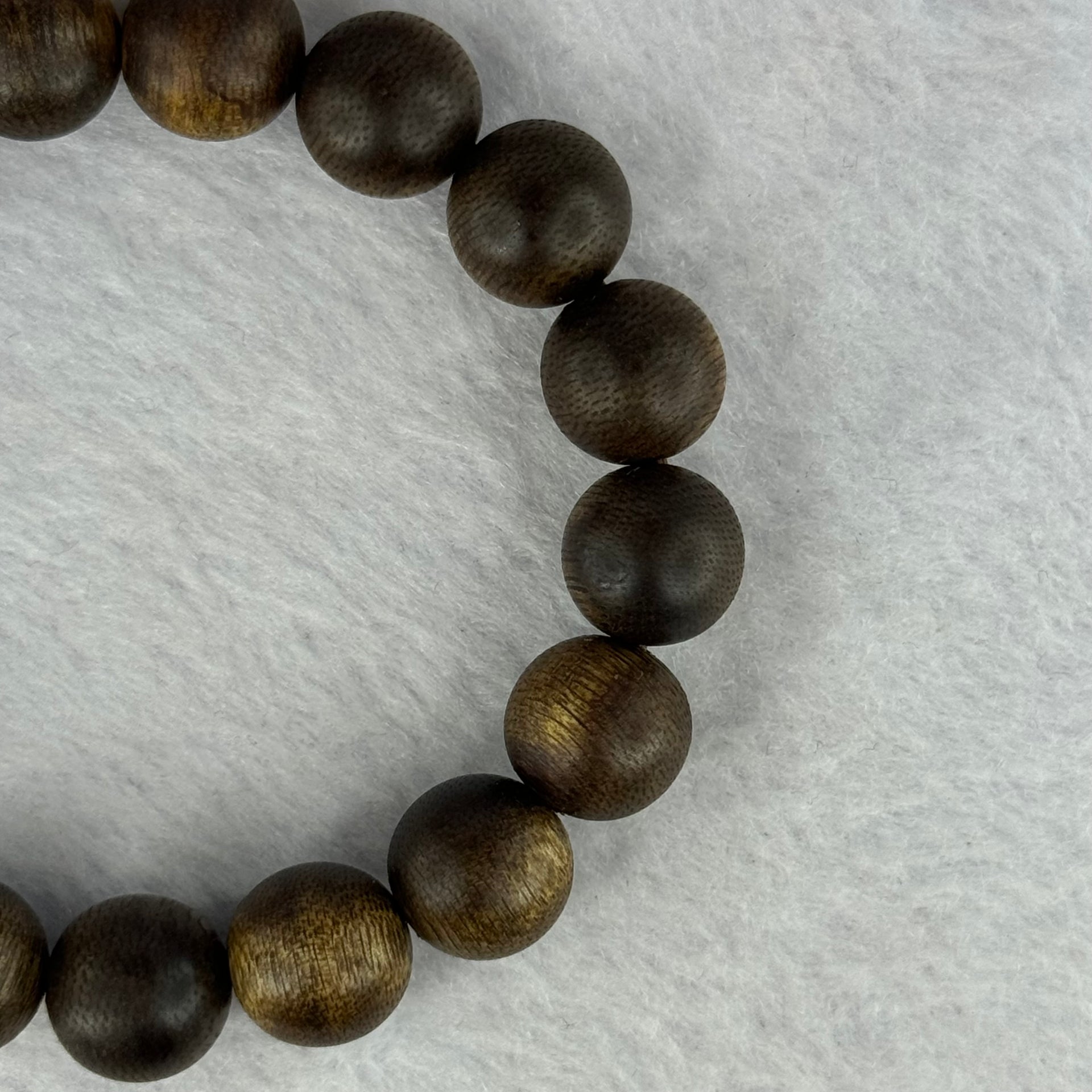 Natural China Hainan Agarwood Beads Bracelet 中国海南沉香木手链（Half Sinking) 12.72g 18cm 12.7mm 17 Beads - Huangs Jadeite and Jewelry Pte Ltd