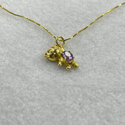 Natural Amethyst in Italy S925 Sliver Gold Color Necklace 2.21g 4.9 by 2.0mm - Huangs Jadeite and Jewelry Pte Ltd