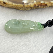 Type A Green Jadeite Ruyi Pendent 7.51g 33.9 by 14.2 by 6.0mm - Huangs Jadeite and Jewelry Pte Ltd