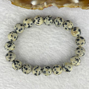 Natural Dalmatian Jasper Stone Bracelet 15.52g 13cm 8.5mm 19 Beads - Huangs Jadeite and Jewelry Pte Ltd