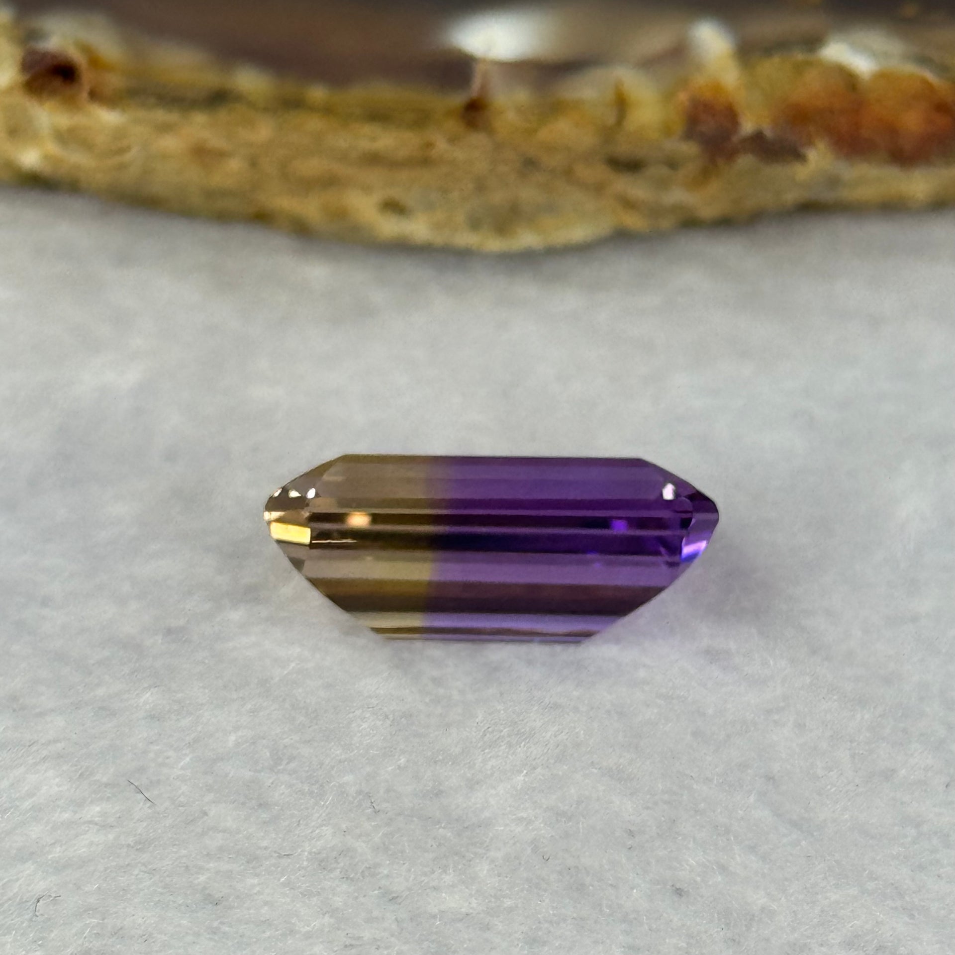 Natural Faceted Ametrine in Emerald Cut 10.46ct 17.4 by 10.8 by 7.3mm - Huangs Jadeite and Jewelry Pte Ltd