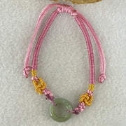 Type A Blueish Green Jadeite Ping An Kou String Bracelet 3.21g 14.9 by 6.7mm - Huangs Jadeite and Jewelry Pte Ltd