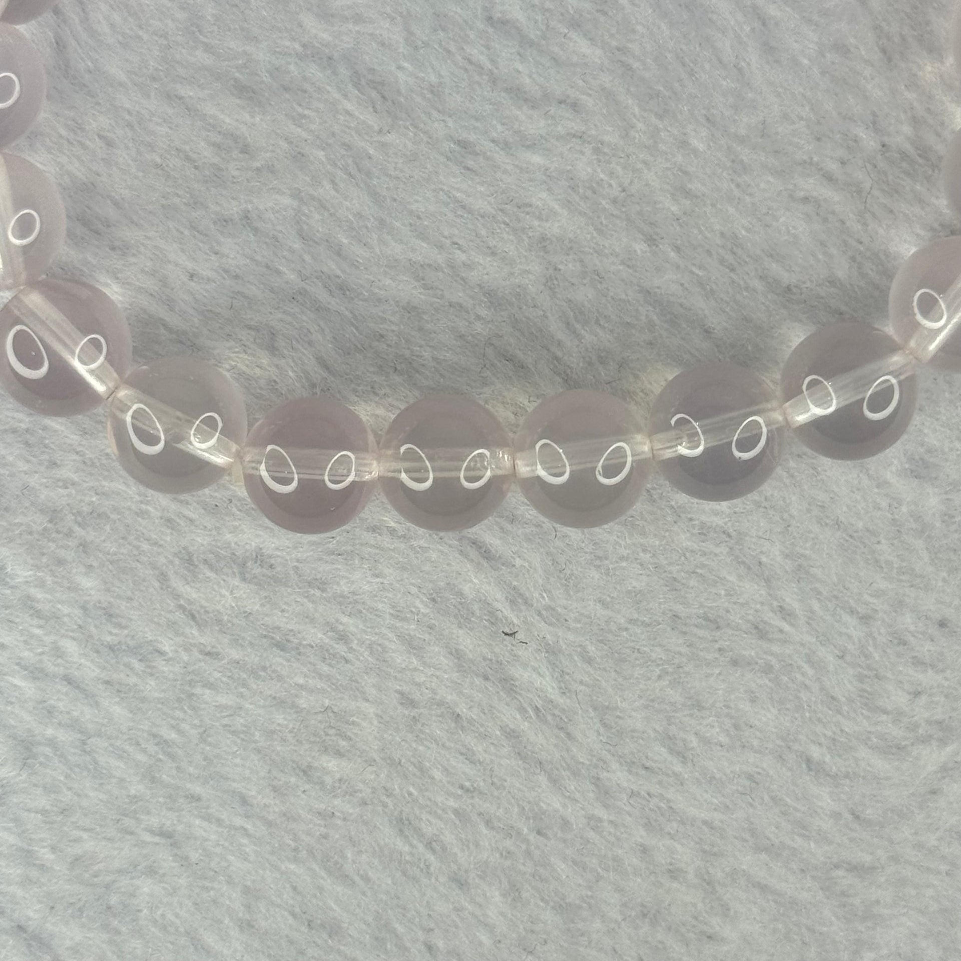 Natural Rose Quartz Beads Bracelet 天然玫瑰石英珠手链20.88g 16cm 8.9mm 22 Beads - Huangs Jadeite and Jewelry Pte Ltd