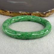 Type A Apple Green Jade Jadeite Bangle 60.77g Inner Diameter: 59.2mm Thickness: 10.2 by 10.4mm (Very Very Slight Internal Lines) - Huangs Jadeite and Jewelry Pte Ltd