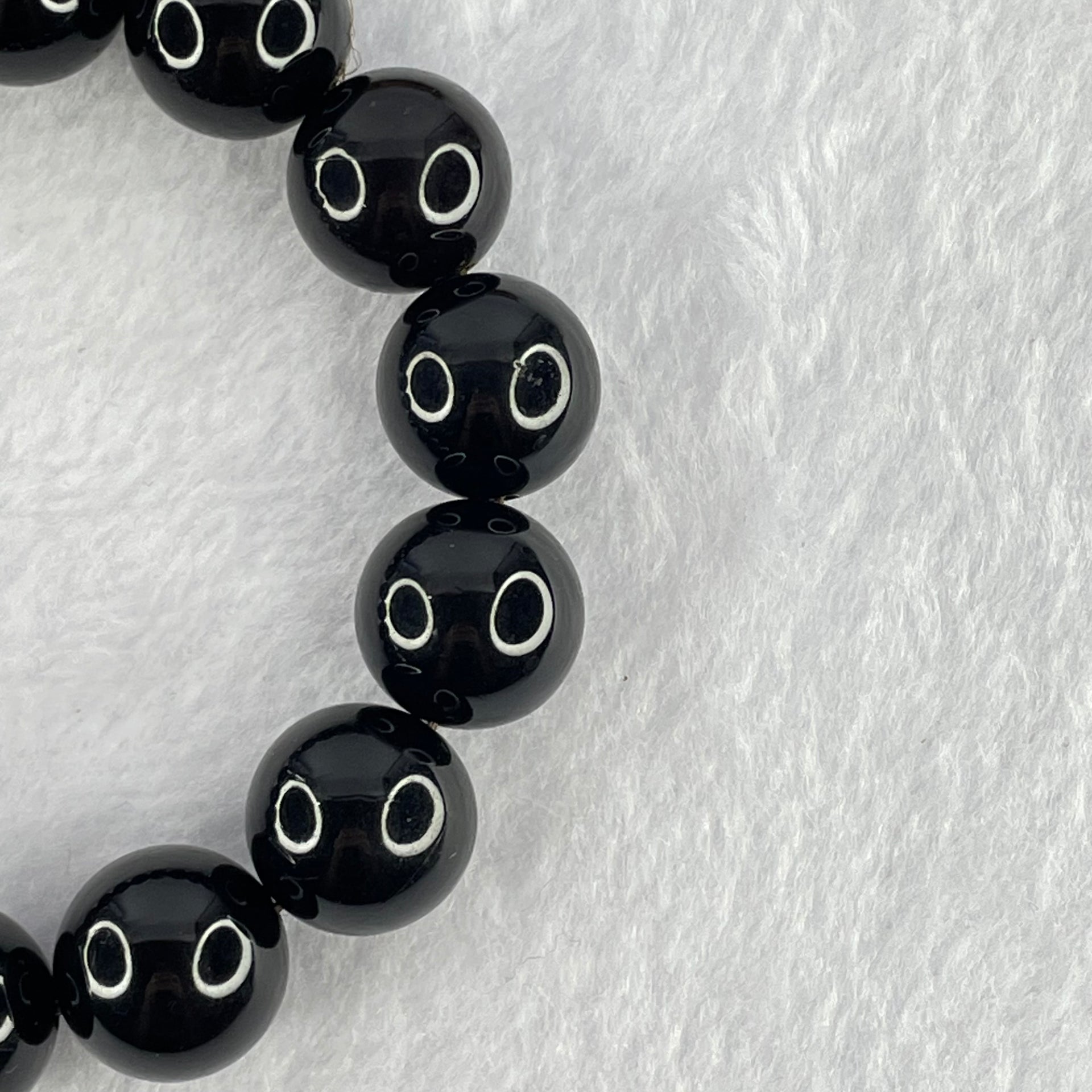 Special Grade Natural Black Gold King Amber Beads Bracelet 天然特一黑金王琥珀手链 28.85g 19cm 15.6mm 14 Beads - Huangs Jadeite and Jewelry Pte Ltd